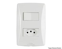 Conjunto petra 1 interruptor simples + tomada 10a - MECTRONIC