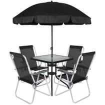 Conjunto Petrópolis para Jardim com Mesa Cadeira e Guarda Sol BEL