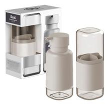 Conjunto Pia Lavabo Dispenser Sabonete Liquido Porta Escova Bege Conjunto Pia Lavabo Dispenser Sabonete Liquido Porta Escova Bege