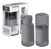 Conjunto Pia Lavabo Dispenser Sabonete Liquido Porta Escova Cinza Conjunto Pia Lavabo Dispenser Sabonete Liquido Porta Escova Cinza