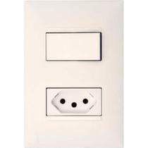 Conjunto Pial Plus+ 4X2 Branco Com Placa(1Simples+Tomada 10A) 615074Bc Conjunto Pial Plus+ 4X2 Branco Com Placa(1Simples+Tomada 10A) 615074Bc