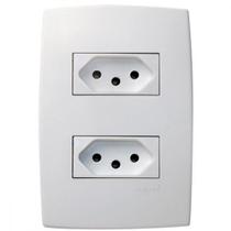 Conjunto Pial Plus 4X2 Branco Com Placa(2Tomadas 10A) 615075 Conjunto Pial Plus 4X2 Branco Com Placa(2Tomadas 10A) 615075