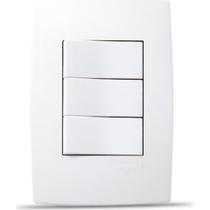 Conjunto Pial Plus 4X2 Branco Com Placa(3Simples) 613100 Conjunto Pial Plus 4X2 Branco Com Placa(3Simples) 613100