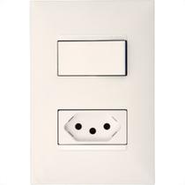 Conjunto Pial Plus+ Branco 1 Par+1Tomada 10A 078Bc Conjunto Pial Plus+ Branco 1 Par+1Tomada 10A 078Bc