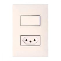 Conjunto Pial Plus+ Branco 1 Simp+1Tomada 10A 074Bc