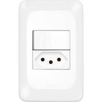 Conjunto Pial Pop 4X2 Branco Com Placa (1Paralelo+Tomada 10A) Lgx203 Conjunto Pial Pop 4X2 Branco Com Placa (1Paralelo+Tomada 10A) Lgx203