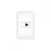 Conjunto Pial Pop 4X2 Branco Com Placa (Tomada Fone Rj11) Lgx090