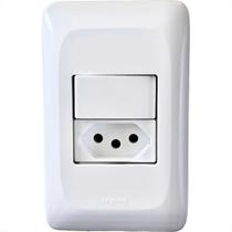 Conjunto Pial Pop Modulo Com Placa 4X2 - 1 Paralelo+Tomada 2P+T. - 10A.