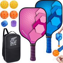 Conjunto Pickleball JonCaye com 2 pás, bolas e estojo Aplicativo USAPA