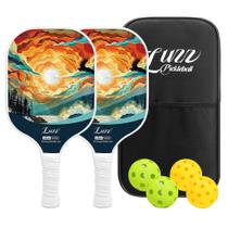 Conjunto Pickleball Paddles LUZZ T700 em fibra de carbono, pacote com 2 unidades, Sunset