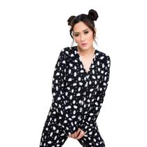 Conjunto Pijama Adulto Feminino Longo Aberto Inverno Liganete Blogueira Conjunto Pijama Adulto Feminino Longo Aberto Inverno Liganete Blogueira