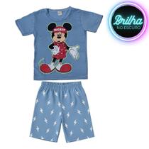 Conjunto Pijama Brilha no Escuro Personagens Menino Infantil Mickey Homem Aranha Malha Levinha Conjunto Pijama Brilha no Escuro Personagens Menino Infantil Mickey Homem Aranha Malha Levinha