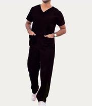 Conjunto Pijama Cirúrgico Gabardine Masculino PRETO,G