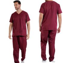 Conjunto Pijama Cirurgico Plus Size Scrub Microfibra Gabardine Masculino