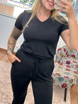 Conjunto Pijama Cirurgico Scrub Ame Preto Poliester