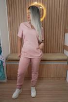 Conjunto pijama cirúrgico scrub jogger linha luxo nude Conjunto pijama cirúrgico scrub jogger linha luxo nude