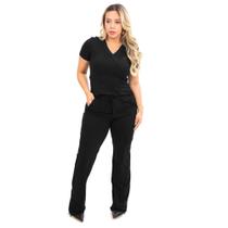 Conjunto Pijama Cirúrgico Scrub Verona Preto Toque geladinho