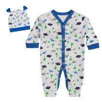 Conjunto Pijama com Touquinha Bebê 100% Algodão Estampado