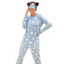 Conjunto Pijama Feminino Adulto Inverno Longo Conforto Suede