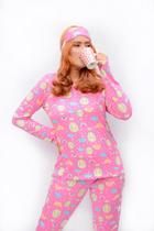 Conjunto Pijama Feminino Adulto Inverno Longo Conforto Suede