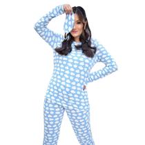 Conjunto Pijama Feminino Adulto Inverno Longo Conforto Suede Conjunto Pijama Feminino Adulto Inverno Longo Conforto Suede