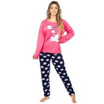 Conjunto Pijama Feminino Adulto Outono Inverno Longo Conforto Estampado Conjunto Pijama Feminino Adulto Outono Inverno Longo Conforto Estampado