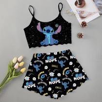 Conjunto Pijama Feminino Baby Doll Ondinha Conjunto Pijama Feminino Baby Doll Ondinha