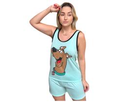 Conjunto Pijama Feminino Curto Verão Baby Doll Personagens Scooby Garfield Snoopy Piu Piu