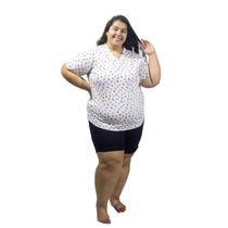 Conjunto Pijama Feminino Plus Size Manga 3.4 Short tipo ciclista