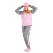 Conjunto Pijama Feminino Plus Size XG XXG EXG Blusa Manga Longa Estampada e Calça Quentinho - Cia do Corpo