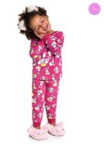 Conjunto Pijama Infantil em Malha Estampa de Coelhinho Brilha no Escuro Feminino - Brandili