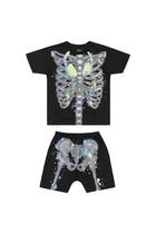 Conjunto Pijama Infantil em Malha Estampa de Esqueleto Fone Brilha no Escuro - Elian
