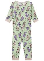 Conjunto Pijama Infantil ML em Malha Estampa de Dinossauro Feminino - Brandili