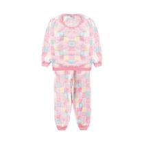 Conjunto Pijama Infanto Juvenil Soft Pelucia Inverno Longo para Meninas Roupas Para Frio Dormir