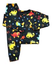 Conjunto Pijama Inverno Roupa de Frio Soft Infantil Criança Tam 8/10