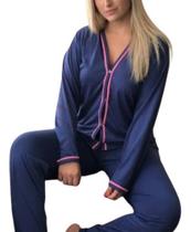 Conjunto Pijama Longo Fechado Comprido - C58 Conjunto Pijama Longo Fechado Comprido - C58
