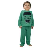 Conjunto Pijama Longo Infantil Outono Inverno Super Herói Desenho