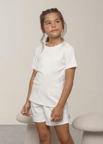 Conjunto Pijama Malha Fio Orgânico Branco - Bugbee