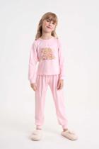 Conjunto Pijama Menina em Suede Ursos Manga Longa Somni Conjunto Pijama Menina em Suede Ursos Manga Longa Somni