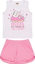 Conjunto Pijama Regata Duzizo Brilha No Escuro Gato 70502