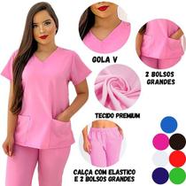 Conjunto Pijama Scrub Cirúrgico Hospitalar Unissex Tecido não amassa (não precisa passar) e seca muito rápido PH - S - La-Bella Modas