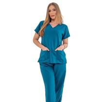 Conjunto Pijama Uniforme Basico Liso Cor Verde Petróleo Conjunto Pijama Uniforme Basico Liso Cor Verde Petróleo