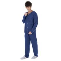 Conjunto Pijama Victory De Frio Masculino Quente Blusa Longa Calça Estilo Americano