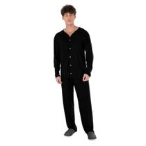 Conjunto Pijama Victory De Frio Masculino Quente Blusa Longa Calça Estilo Americano