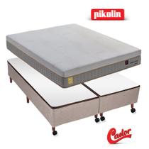 Conjunto Pikolin Vibration Box Castor Bege Queen Size 158X198X70cm