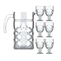 Conjunto Pinea com Jarra 1,4ml e 6 Taças 200ml de Vidro