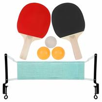 Conjunto Ping Pong Tênis De Mesa Conjunto 3 Bolas 2 Raquetes E Rede Brinquedo