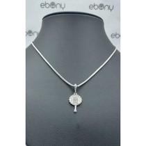 Conjunto pingente abebe oxum + corrente banhado rhod