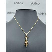 Conjunto pingente apaxorô + corrente banhado à ouro 18k