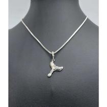 Conjunto pingente cauda + corrente banhado à rhodium